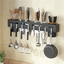 Kitchen Organizer Holder Hanging Utensils Pan Cup Stainless Steel Shelf Cabinet Wall Bar Multipurpose Hook