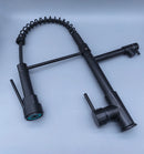 DQOK Black Brushed Spring Pull Down Kitchen Sink Faucet Hot & Cold Water Mixer Crane Tap with Dual Spout Deck Mounted