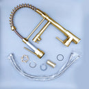 DQOK Black Brushed Spring Pull Down Kitchen Sink Faucet Hot & Cold Water Mixer Crane Tap with Dual Spout Deck Mounted