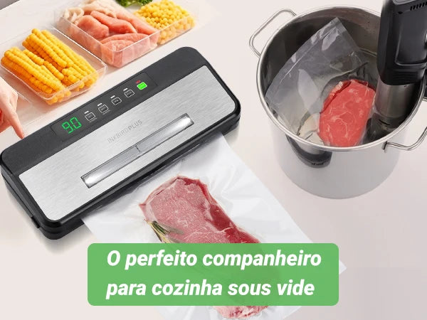 INKBIRD Food Vacuum Sealer Machine INK-VS03 80KPA Strong Suction Automatic Vacuum Sealer with Starter Kit for Food Storage