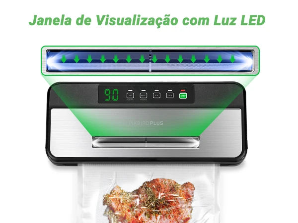 INKBIRD Food Vacuum Sealer Machine INK-VS03 80KPA Strong Suction Automatic Vacuum Sealer with Starter Kit for Food Storage