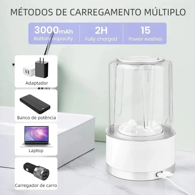 Mini Máquina de Lavar Portátil 1000ml – Lavadora Compacta USB para Roupas Íntimas, Meias e calcinha