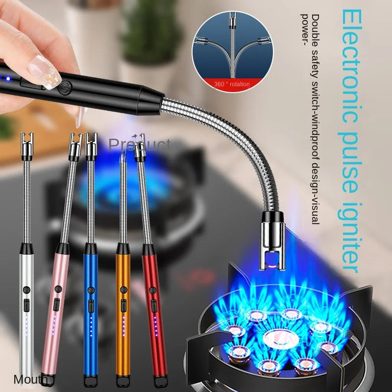 Aromatherapy arc pulse charging extended ignition gun kitchen lighter USB ignition rod source of goods