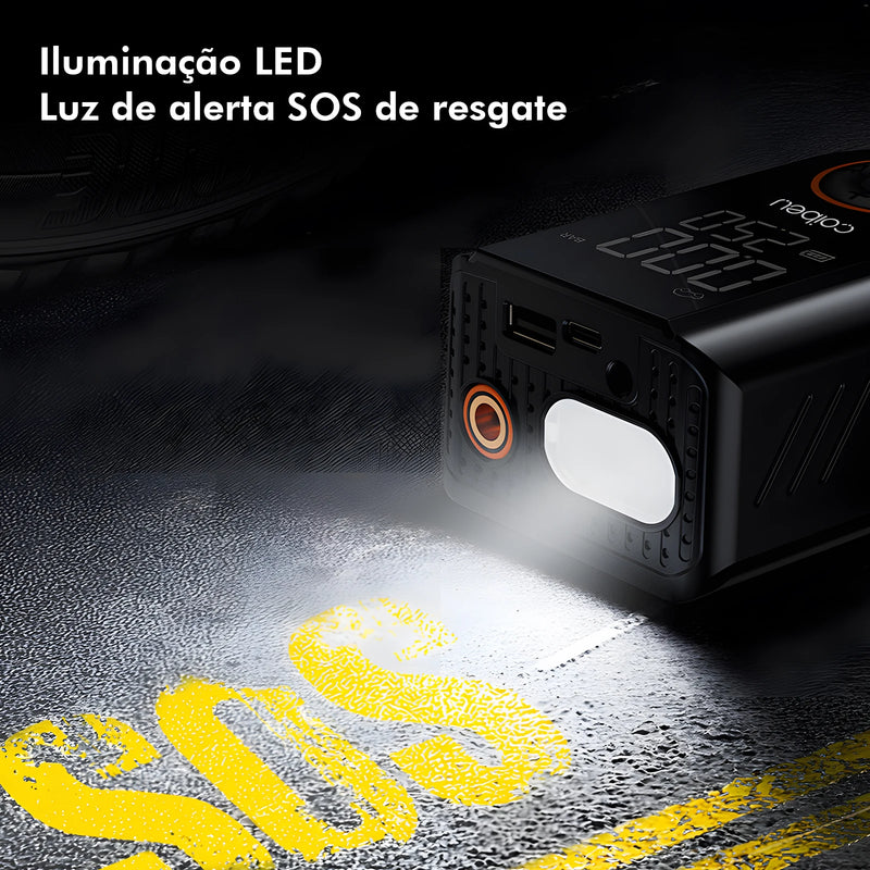 60W Wireless Portable Inflation Pump Battery 1800mAh * 2.5 Modes (Car/Bicycle/Motorcycle), LED Auto Shutdown, Type-C