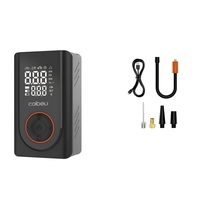 60W Wireless Portable Inflation Pump Battery 1800mAh * 2.5 Modes (Car/Bicycle/Motorcycle), LED Auto Shutdown, Type-C